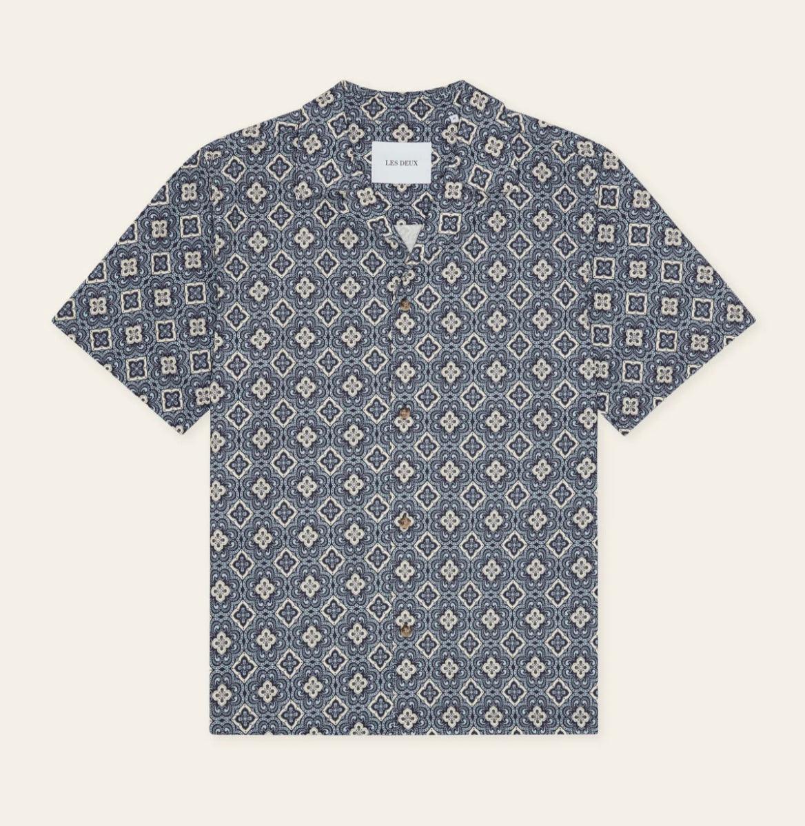 Les Deux Lukas Arabesque Short-Sleeve Shirt