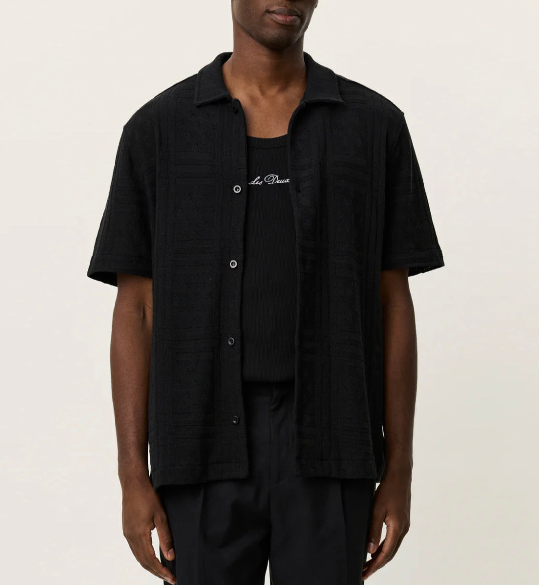 Les Deux Hector Pointelle Short-Sleeve Shirt