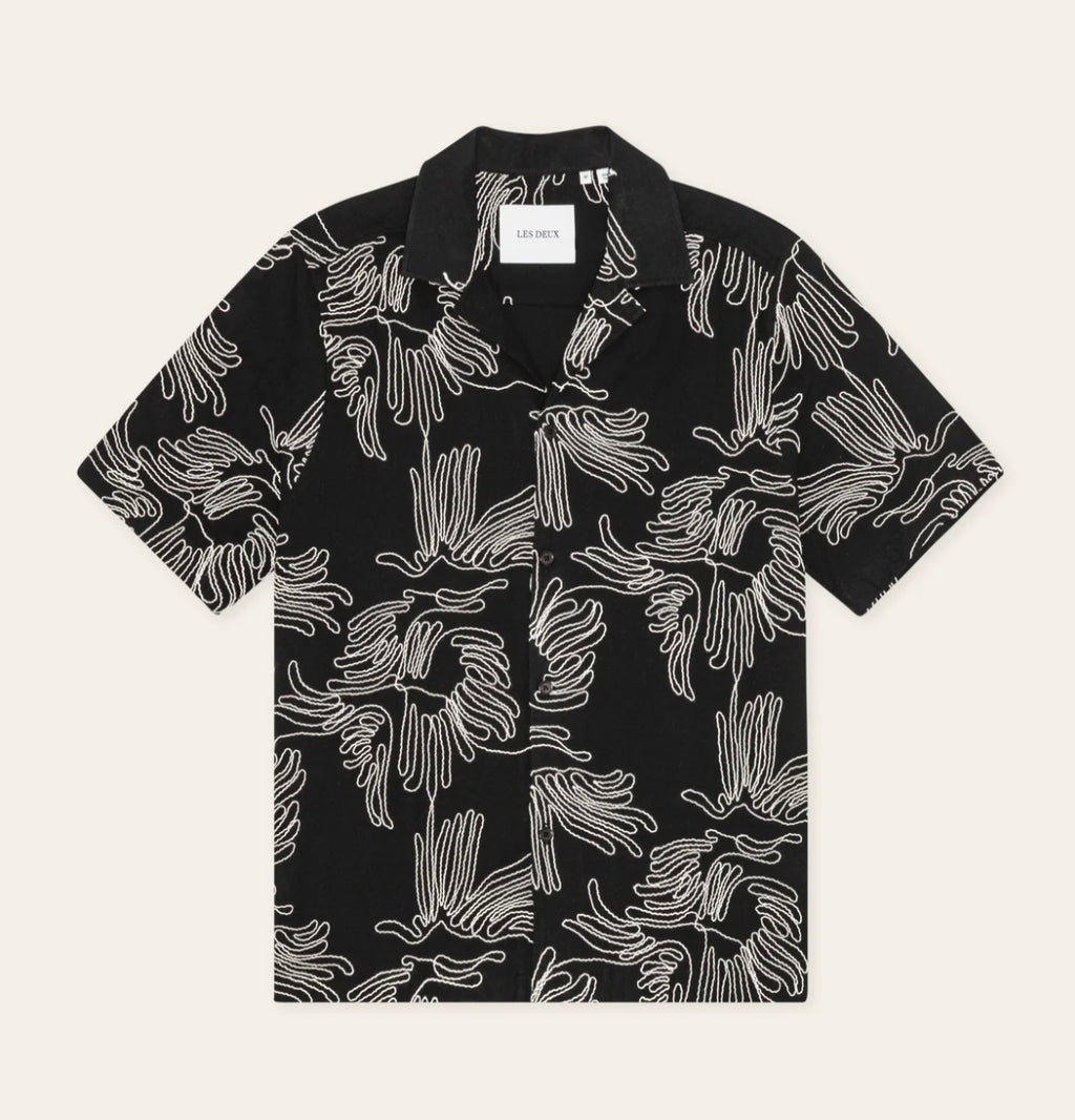Les Deux Liam Flower Short-Sleeve Shirt
