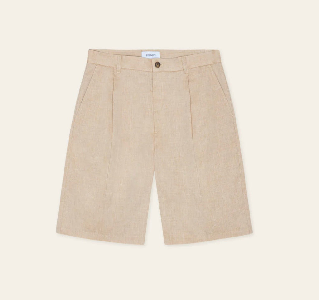 Les Deux Reece Pleated Slub Shorts