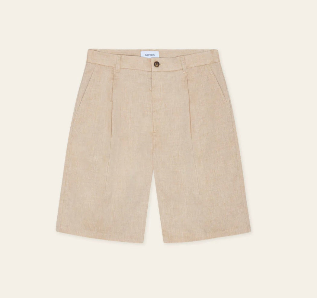 Les Deux Reece Pleated Slub Shorts