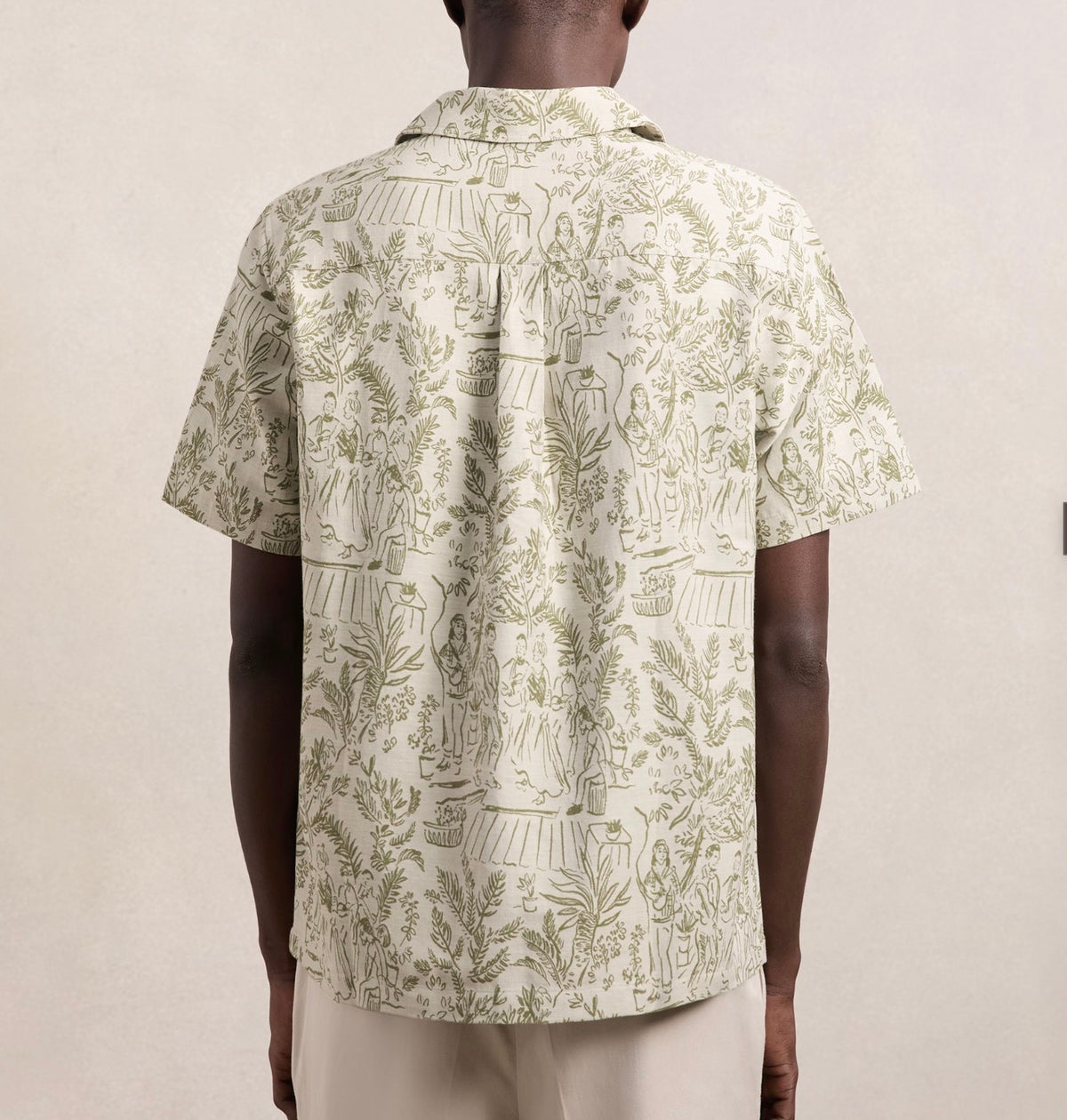 Les Deux Lesley Flower Jacquard Short-Sleeve Shirt
