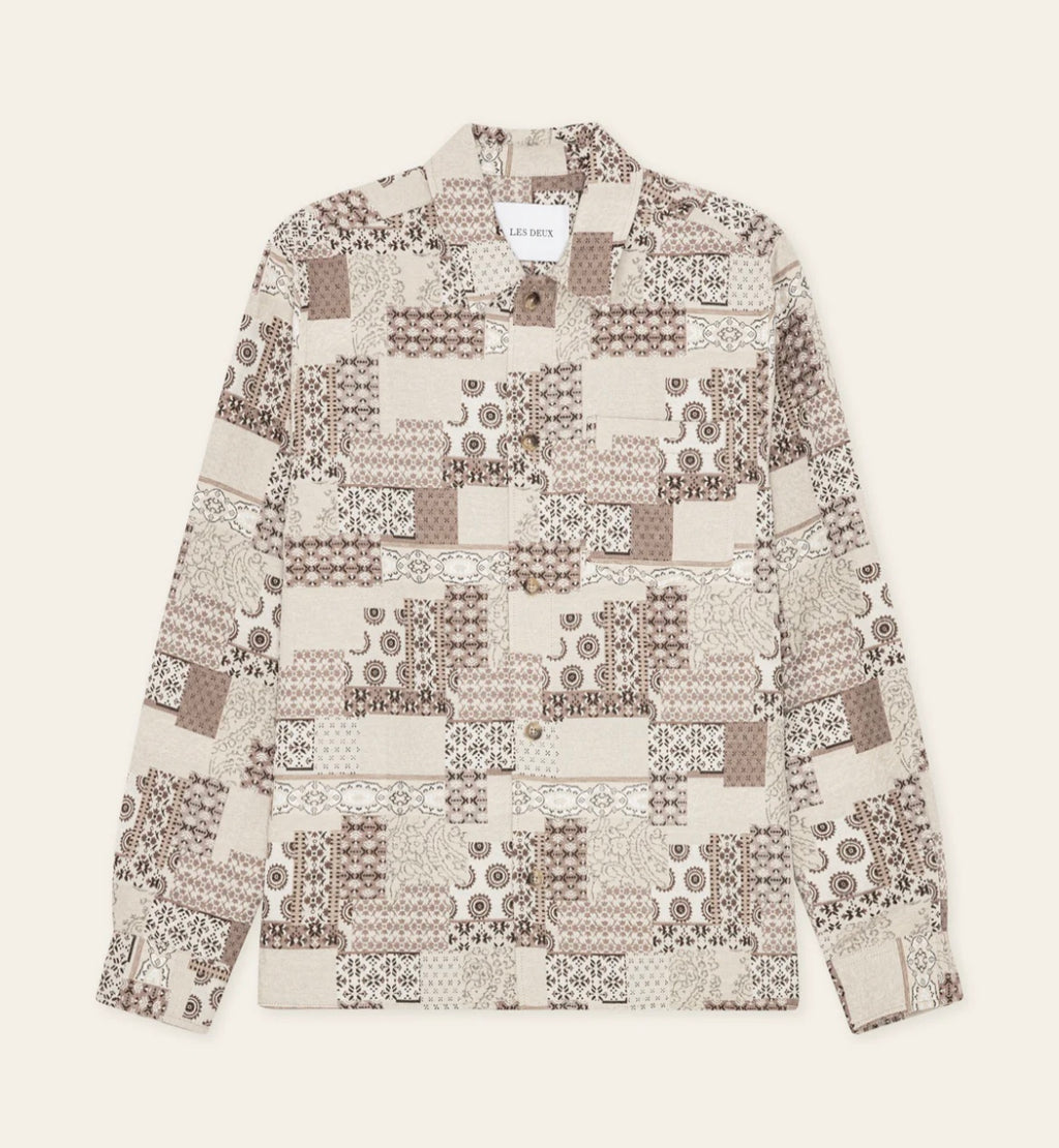 Les Deux Layton Patchwork Jacquard Overshirt