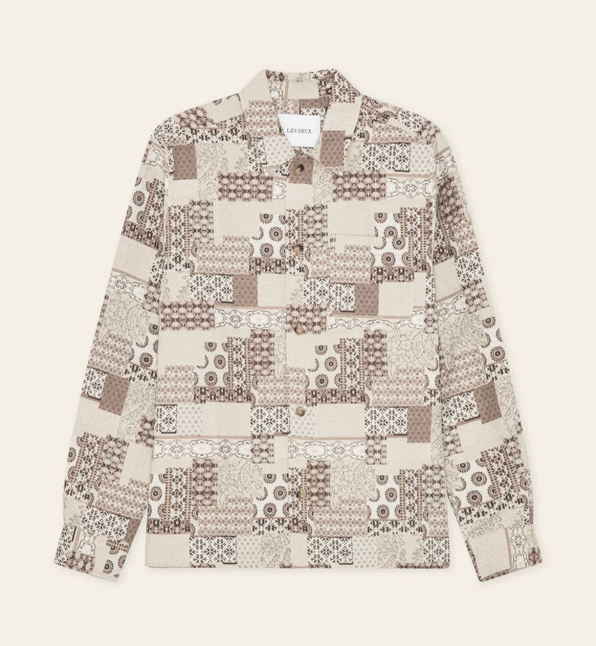 Les Deux Layton Patchwork Jacquard Overshirt
