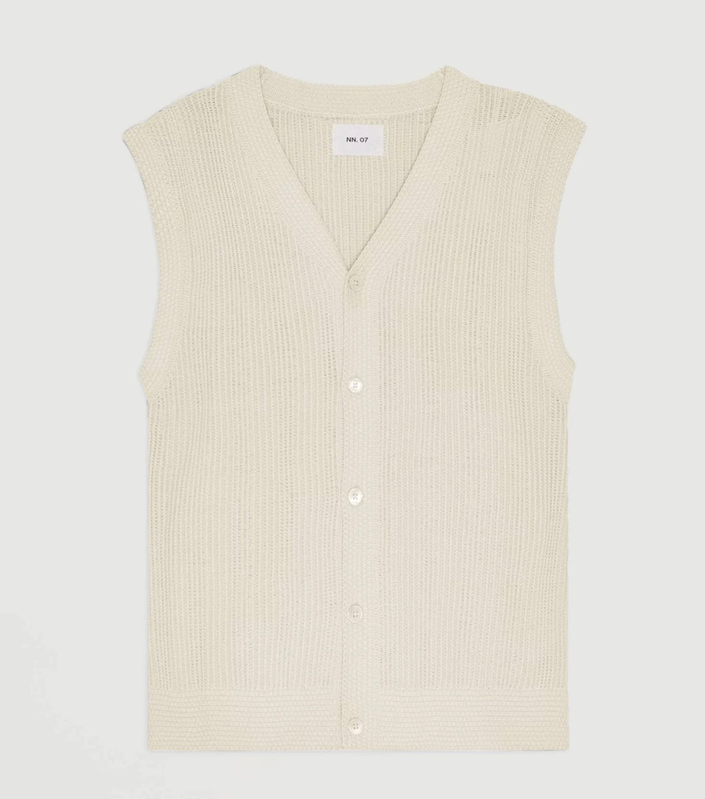NN.07  Reece Ribbed Organic Cotton Sweater Vest