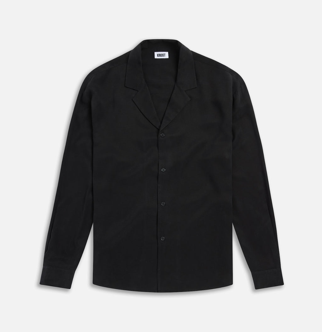 Krost Black Button Up Long Sleeve