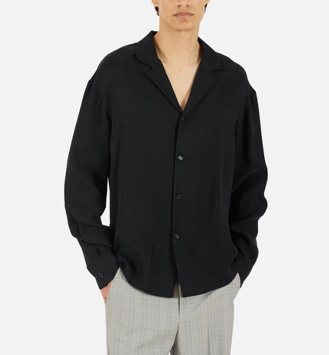 Krost Black Button Up Long Sleeve
