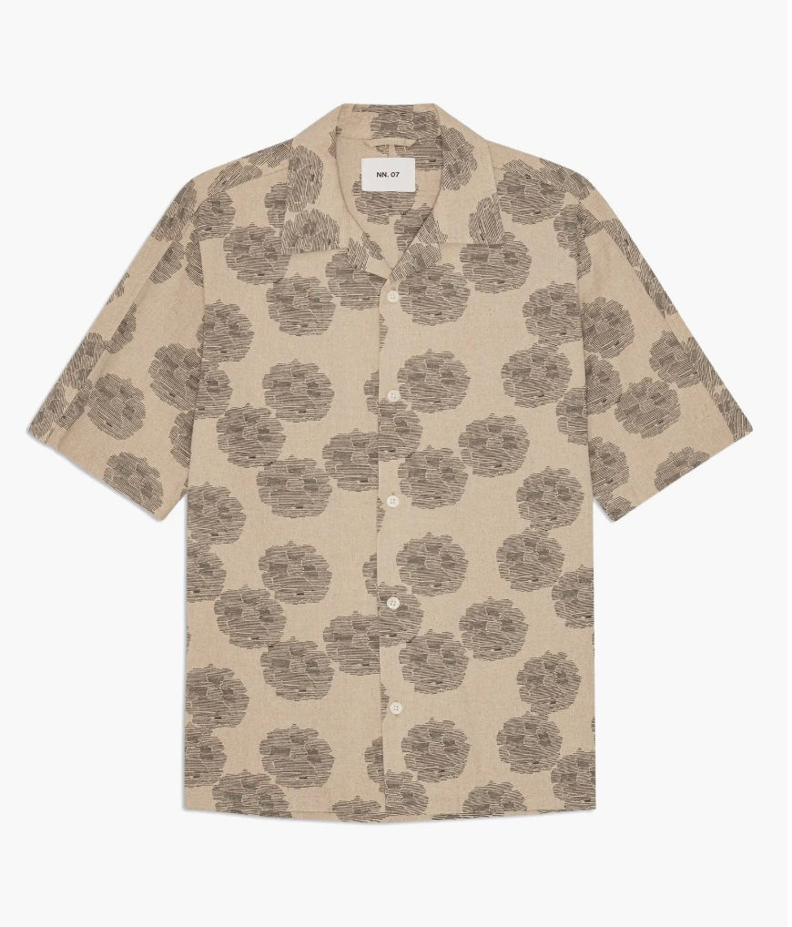 NN.07 Ole Floral Linen & Organic Cotton Camp Shirt