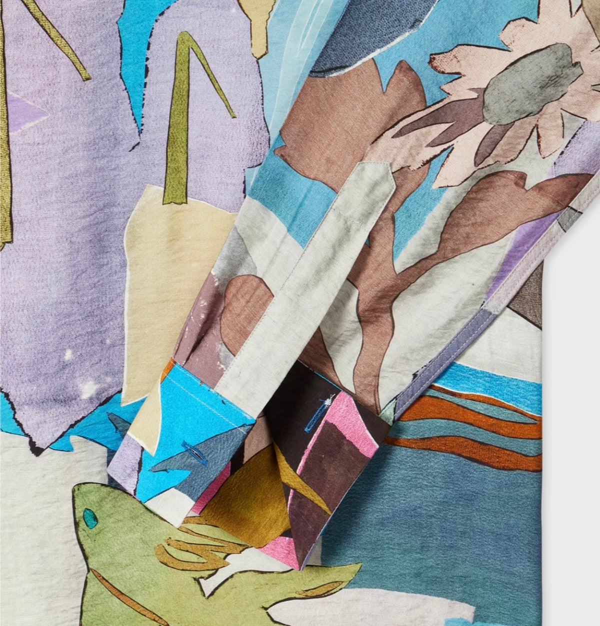Paul Smith Pastel River Collage Viscose-Blend Shirt