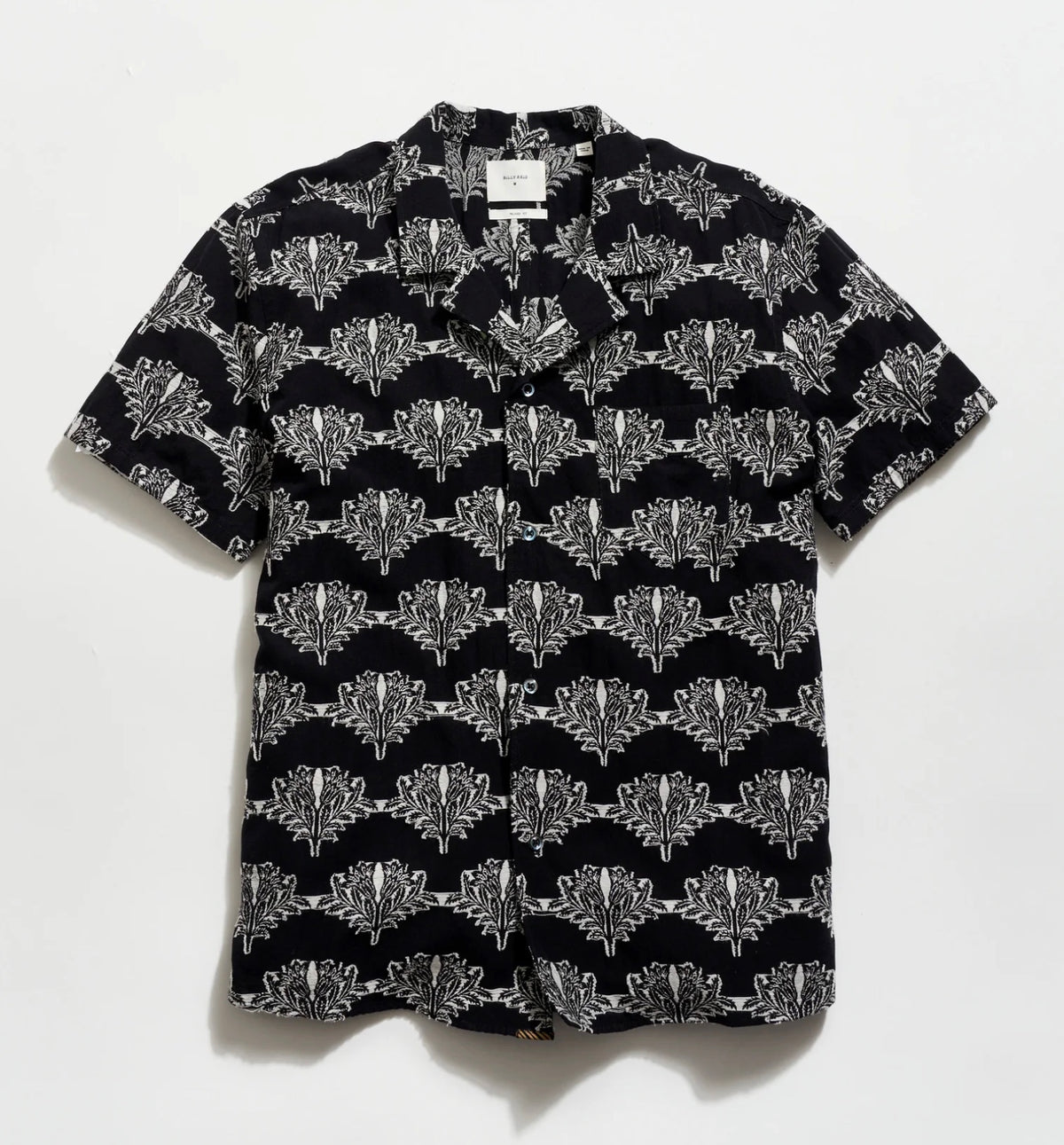 Billy Reid Short Sleeve Botanical Jacquard Camp Shirt
