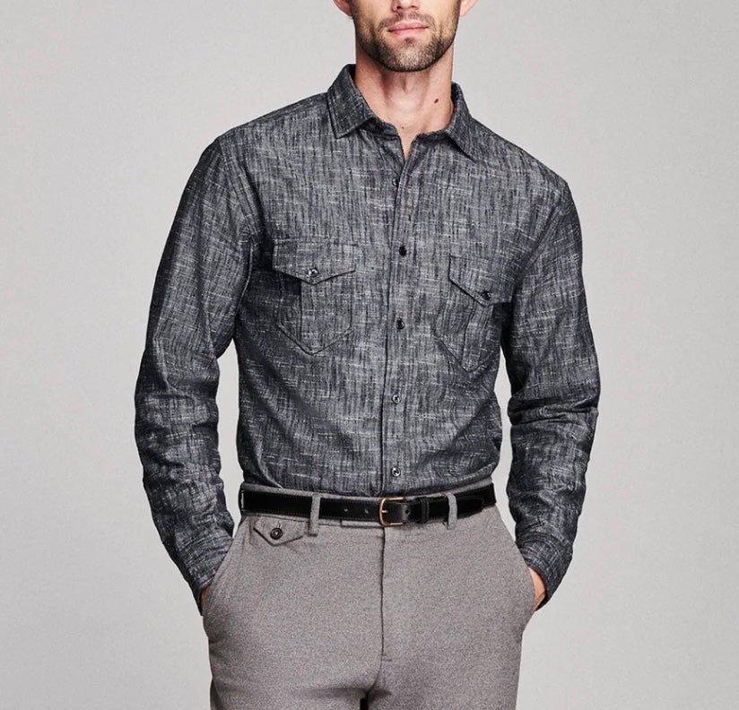 Billy Reid Slub Cotton Scout Shirt