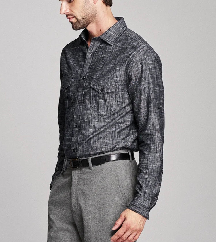 Billy Reid Slub Cotton Scout Shirt