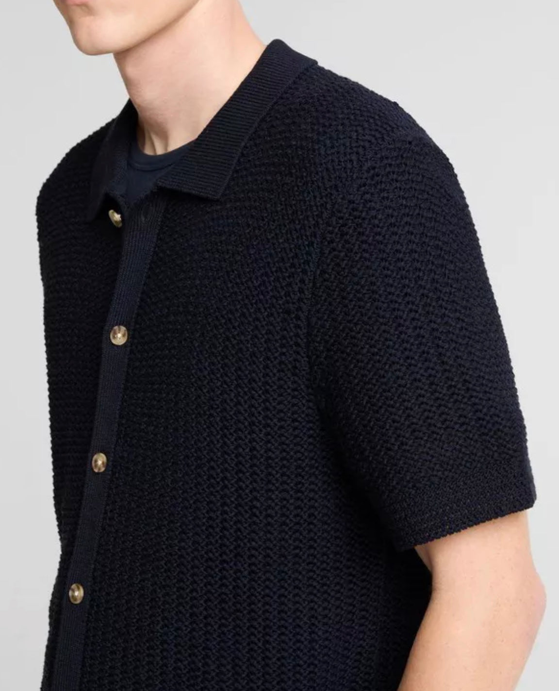 Vince Cotton Crochet Button-Front Shirt
