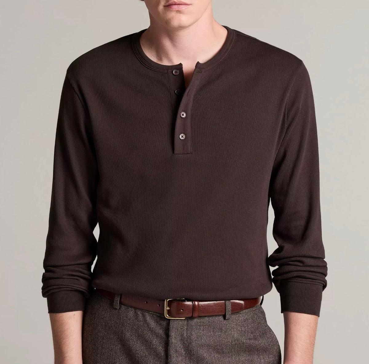 Vince Ribbed Cotton Henley