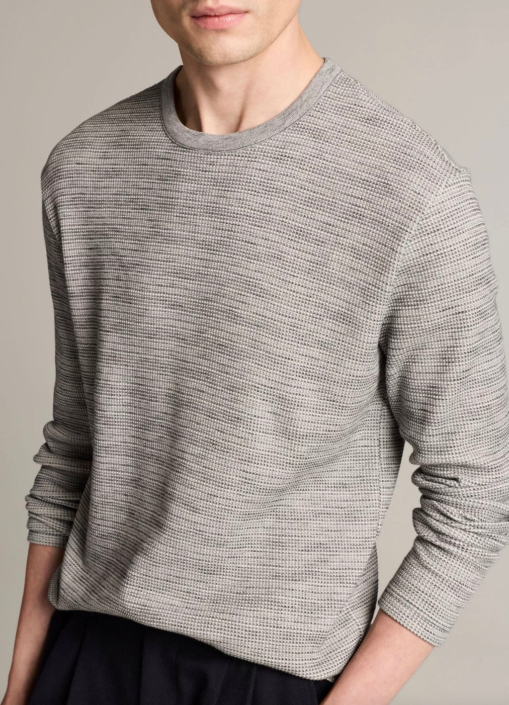 Vince Space-Dye Cotton-Blend Thermal Long-Sleeve T-Shirt