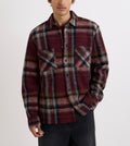 Wax London Whiting Overshirt Burgundy/Multi