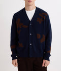 Wax London Walker Cardigan Navy/Brown