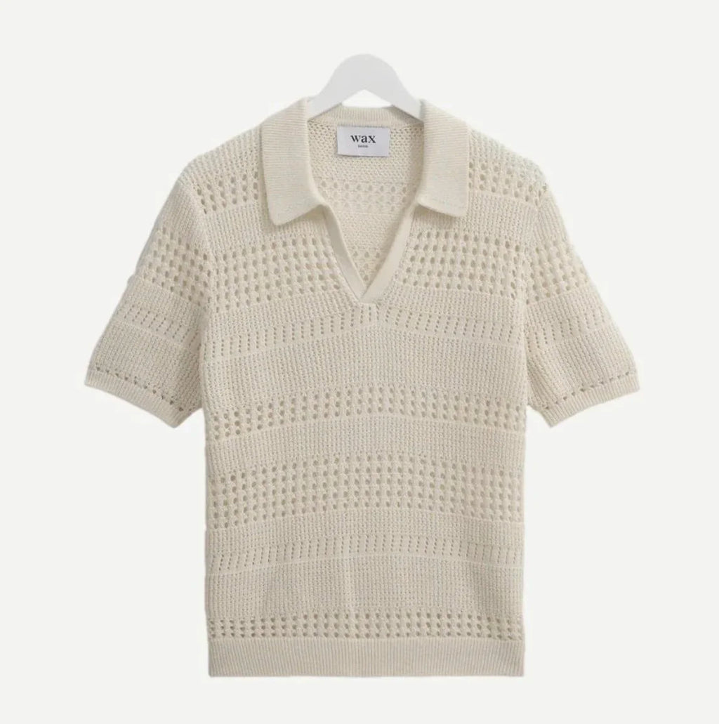 Wax London Seina Polo - Stripe Open Knit