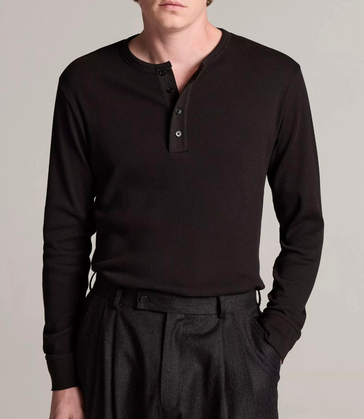 Vince Ribbed Cotton Henley