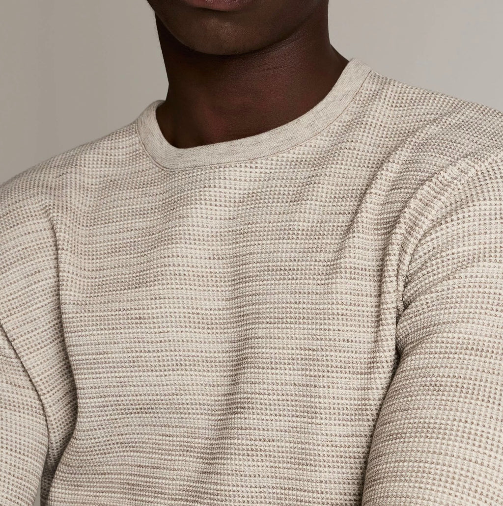Vince Space-Dye Cotton-Blend Thermal Long-Sleeve T-Shirt