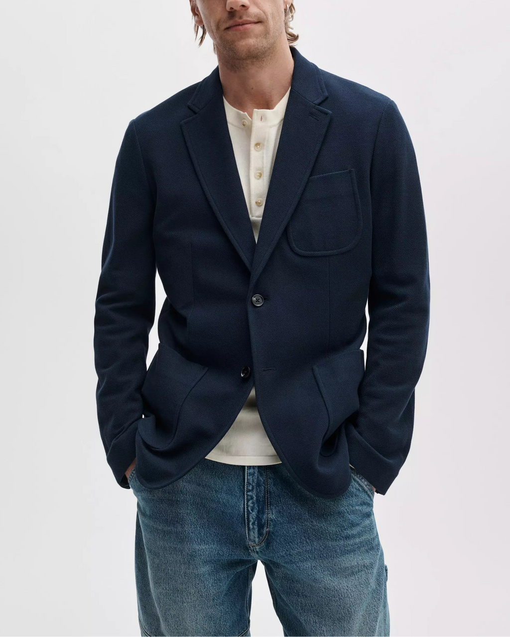 Rag & Bone Skeleton Knit Pique Blazer