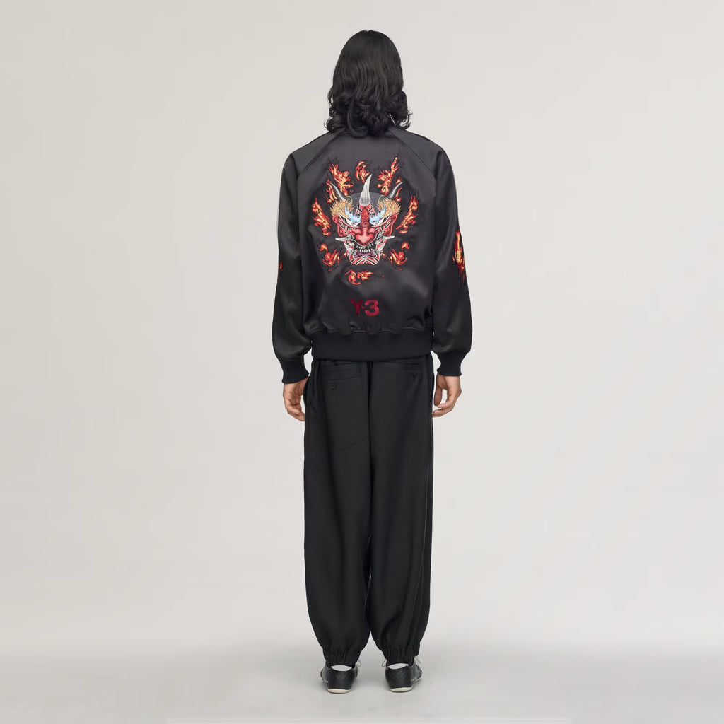 Y-3 Embroidered Graphic Satin Souvenir Jacket