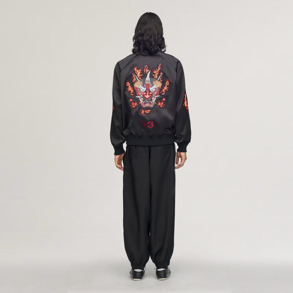Y-3 Embroidered Graphic Satin Souvenir Jacket