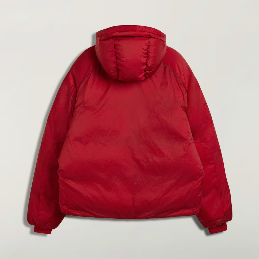 Y-3 Burgundy Hooded Puffer Jacket